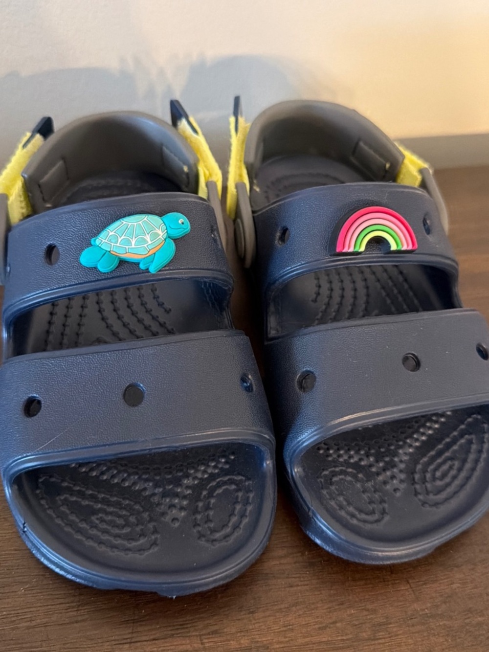 Crocs Swiftwater All Terrain Sandals Navy Unisex Kids Sz C 11 Rainbow/turtle